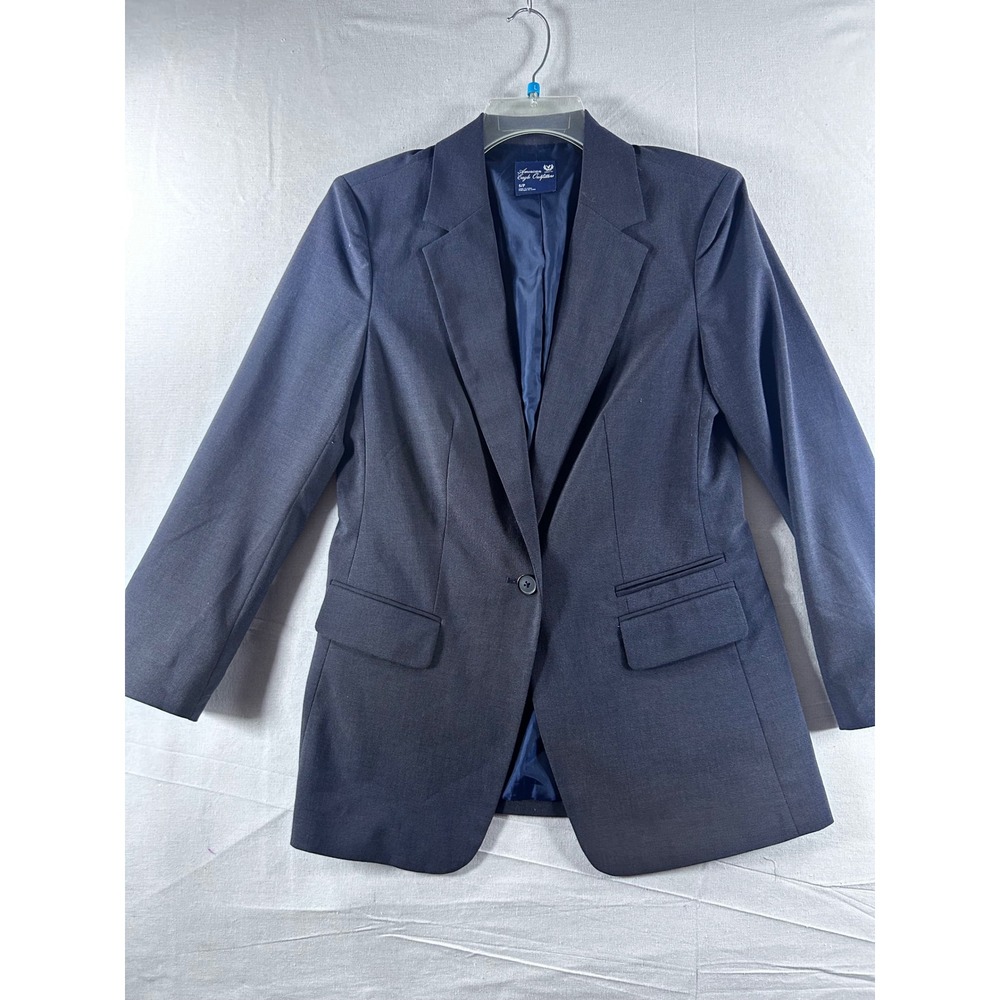 American Eagle Outfitters women Navy Blue Single Button Blazer Jacket Size‎ S